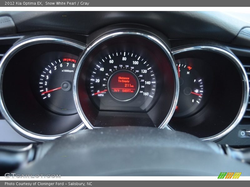 Snow White Pearl / Gray 2012 Kia Optima EX