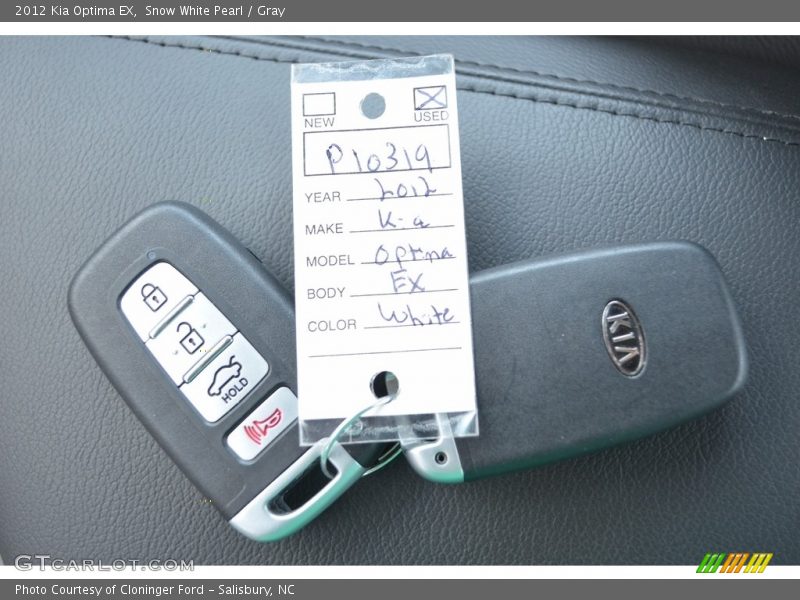 Snow White Pearl / Gray 2012 Kia Optima EX