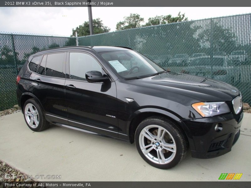Black Sapphire Metallic / Mojave 2012 BMW X3 xDrive 35i