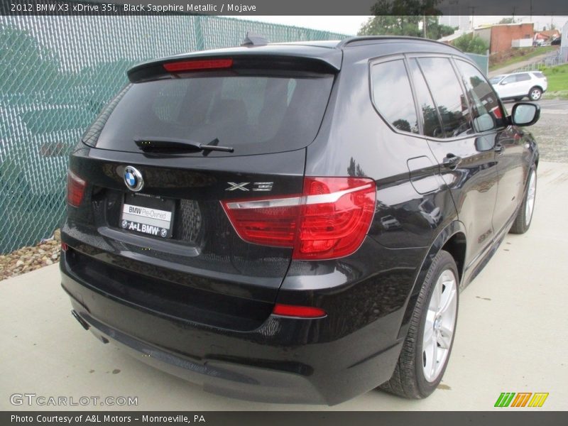 Black Sapphire Metallic / Mojave 2012 BMW X3 xDrive 35i