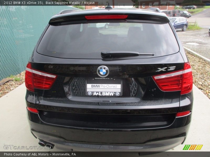 Black Sapphire Metallic / Mojave 2012 BMW X3 xDrive 35i