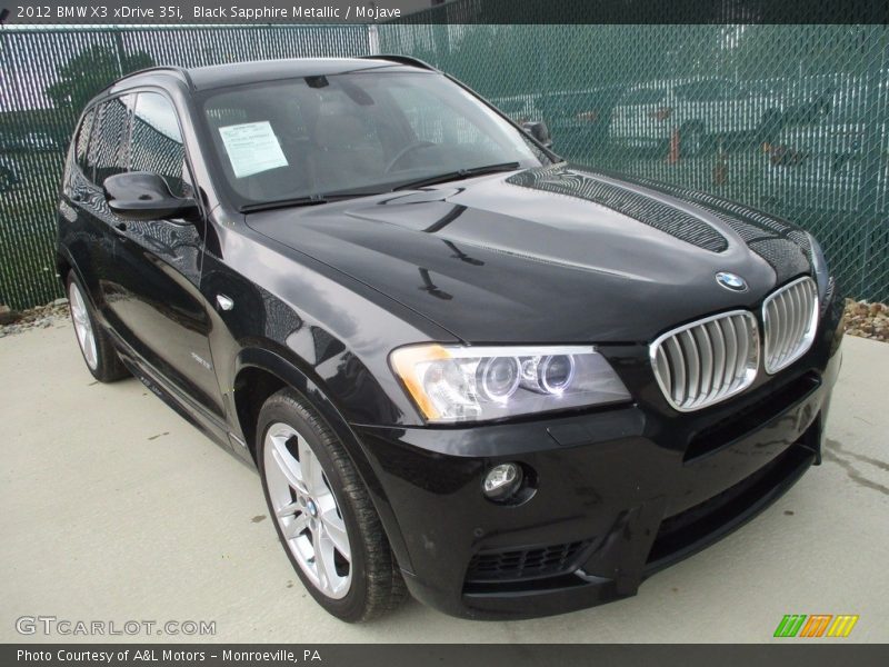 Black Sapphire Metallic / Mojave 2012 BMW X3 xDrive 35i