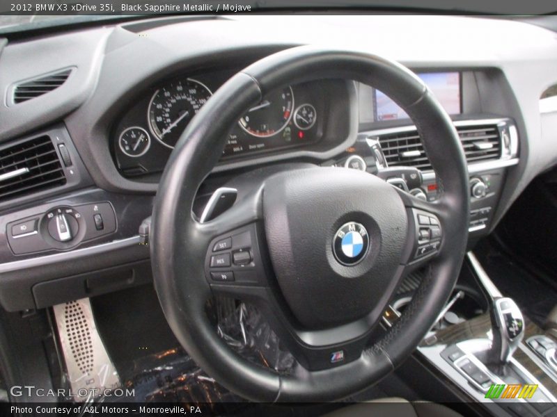 Black Sapphire Metallic / Mojave 2012 BMW X3 xDrive 35i