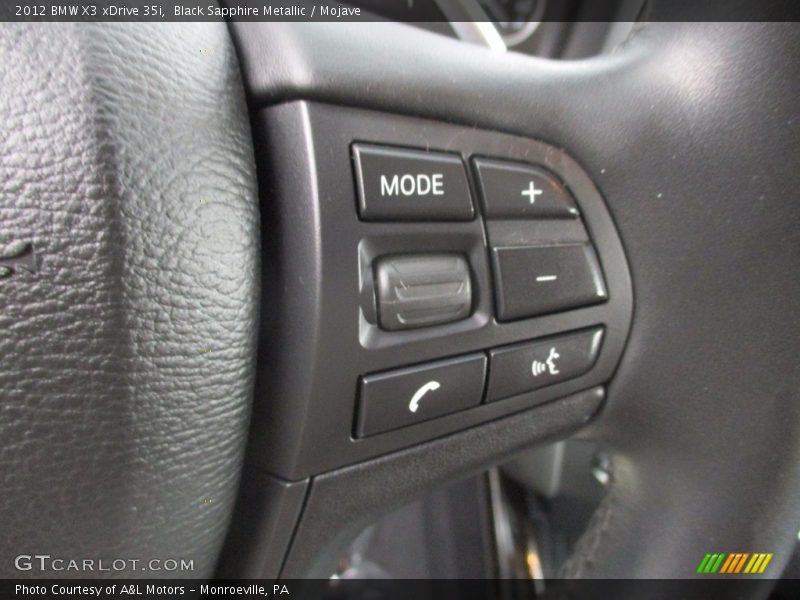 Black Sapphire Metallic / Mojave 2012 BMW X3 xDrive 35i