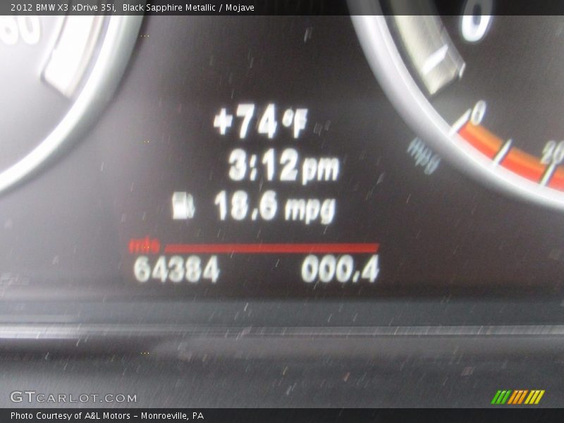 Black Sapphire Metallic / Mojave 2012 BMW X3 xDrive 35i