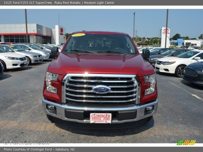 Ruby Red Metallic / Medium Light Camel 2015 Ford F150 XLT SuperCrew