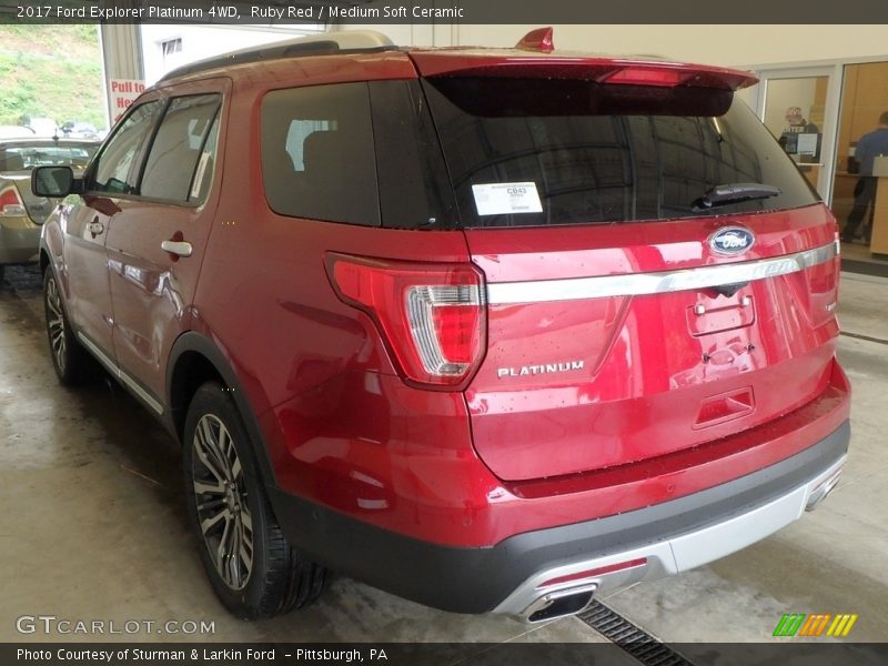 Ruby Red / Medium Soft Ceramic 2017 Ford Explorer Platinum 4WD