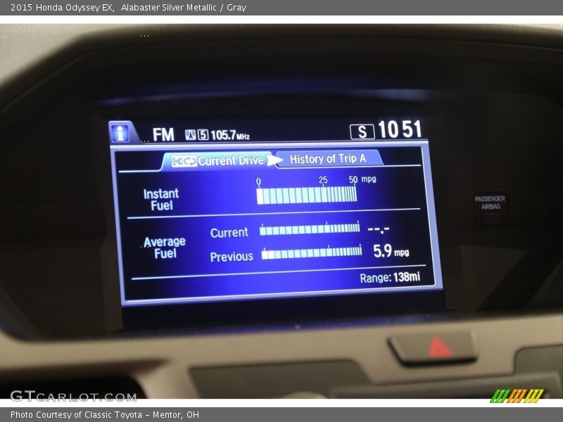 Alabaster Silver Metallic / Gray 2015 Honda Odyssey EX