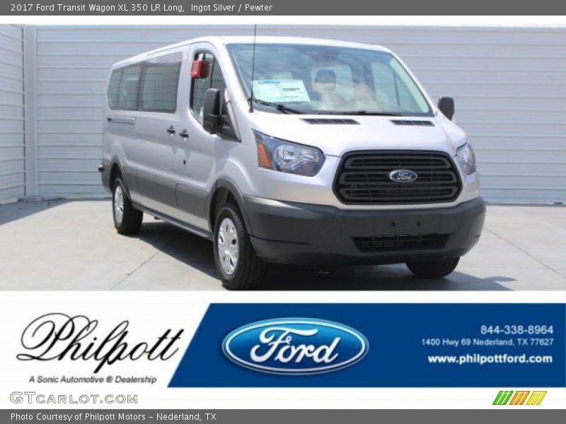 Ingot Silver / Pewter 2017 Ford Transit Wagon XL 350 LR Long