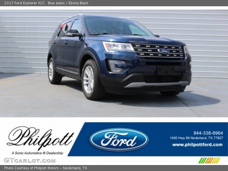 Blue Jeans / Ebony Black 2017 Ford Explorer XLT