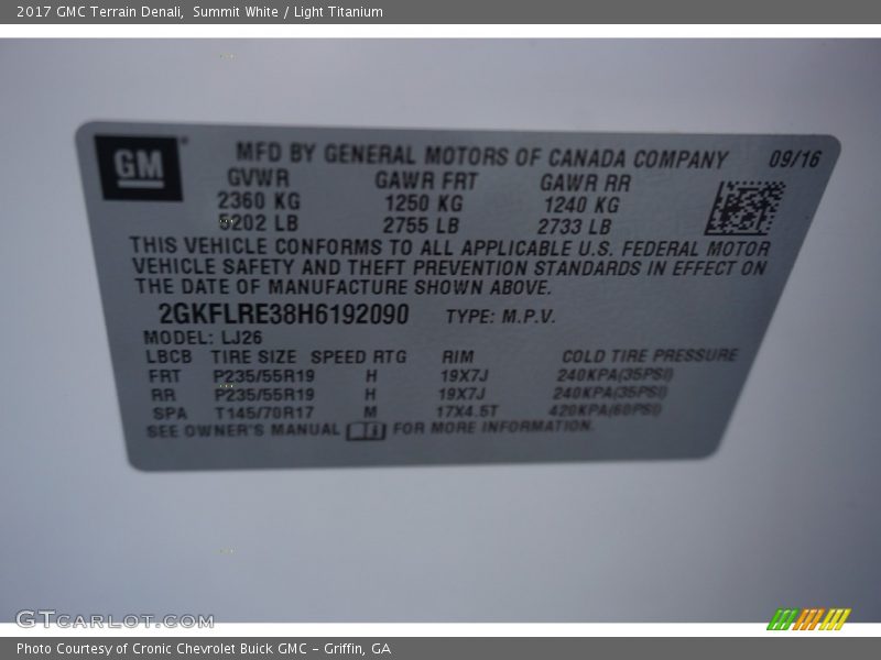 Summit White / Light Titanium 2017 GMC Terrain Denali