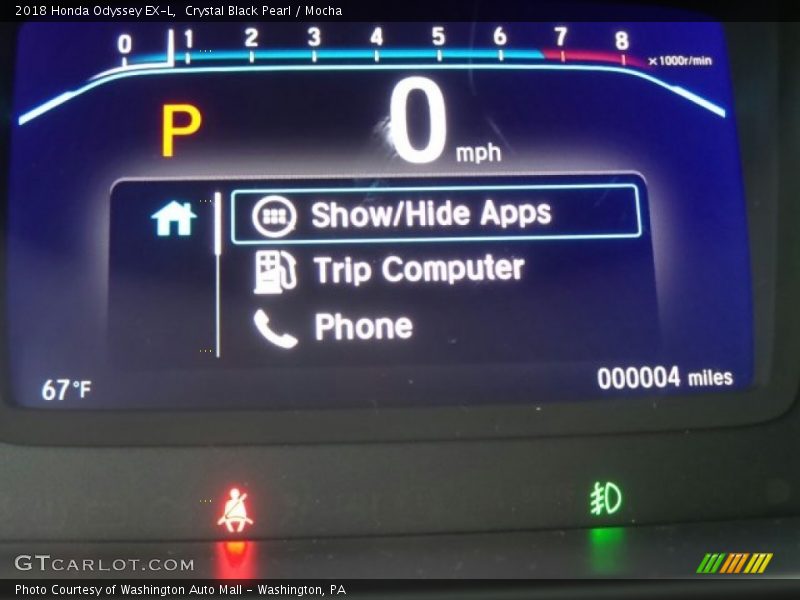 Crystal Black Pearl / Mocha 2018 Honda Odyssey EX-L