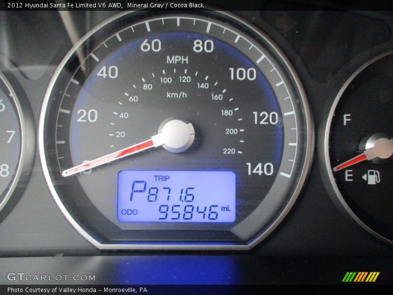 Mineral Gray / Cocoa Black 2012 Hyundai Santa Fe Limited V6 AWD