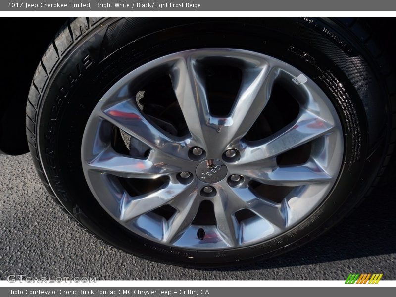 Bright White / Black/Light Frost Beige 2017 Jeep Cherokee Limited