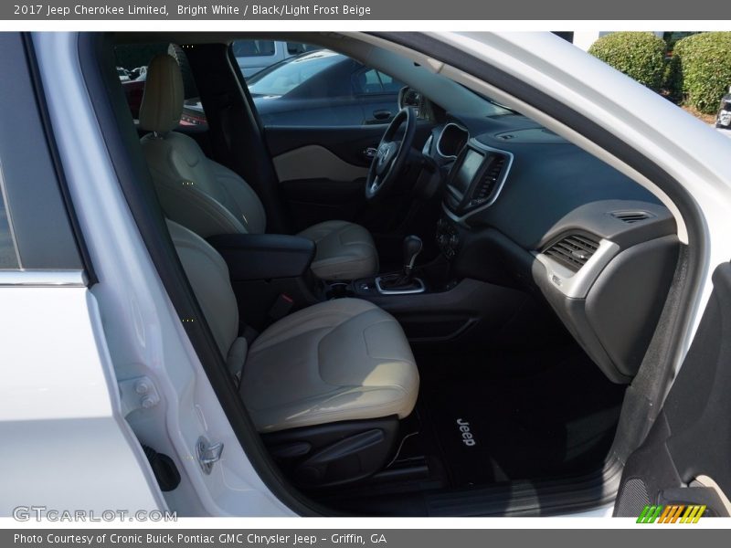 Bright White / Black/Light Frost Beige 2017 Jeep Cherokee Limited