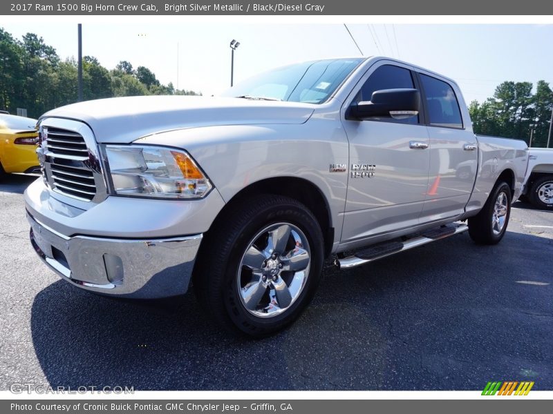 Bright Silver Metallic / Black/Diesel Gray 2017 Ram 1500 Big Horn Crew Cab