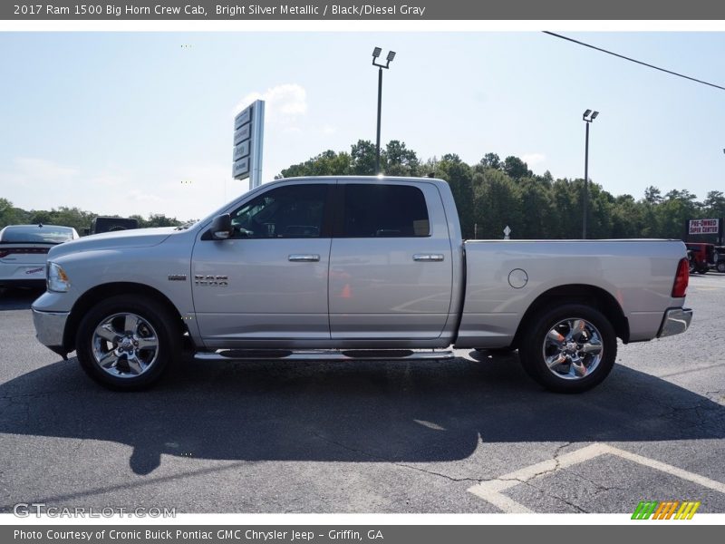 Bright Silver Metallic / Black/Diesel Gray 2017 Ram 1500 Big Horn Crew Cab