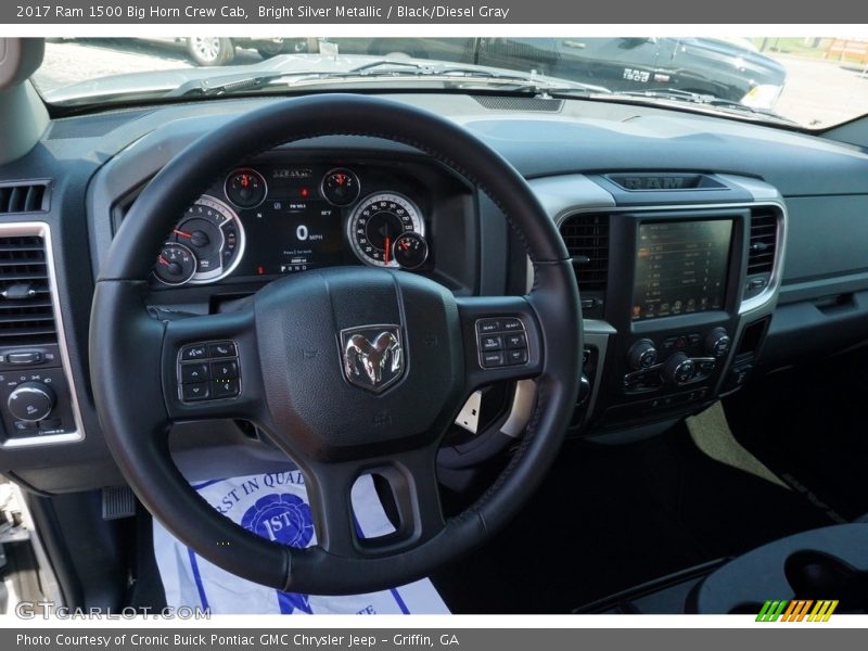 Bright Silver Metallic / Black/Diesel Gray 2017 Ram 1500 Big Horn Crew Cab