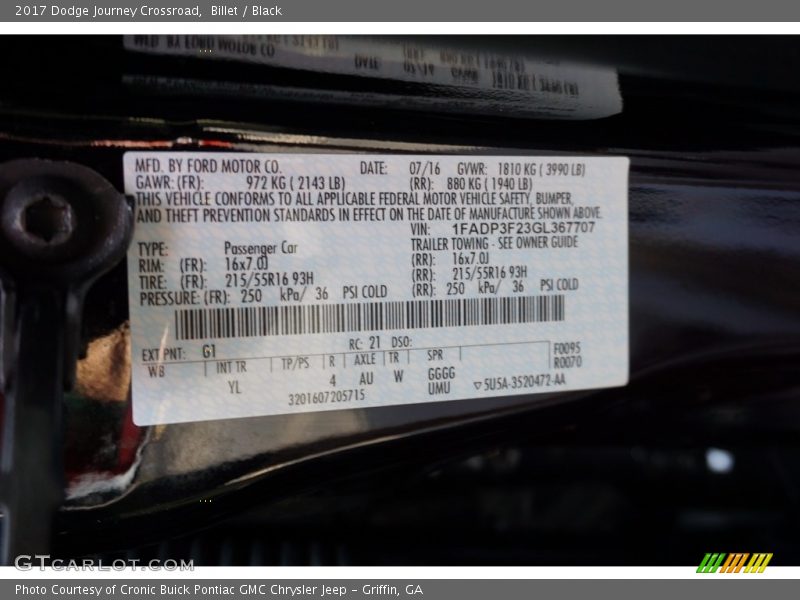 Billet / Black 2017 Dodge Journey Crossroad