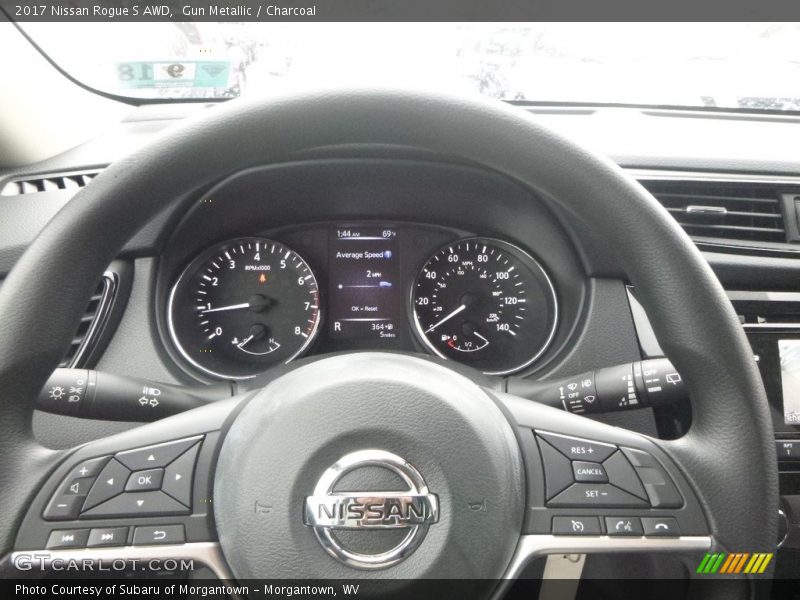 Gun Metallic / Charcoal 2017 Nissan Rogue S AWD