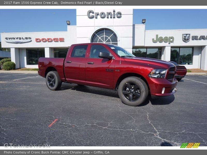 Delmonico Red Pearl / Black/Diesel Gray 2017 Ram 1500 Express Crew Cab