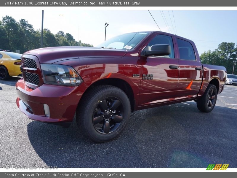 Delmonico Red Pearl / Black/Diesel Gray 2017 Ram 1500 Express Crew Cab