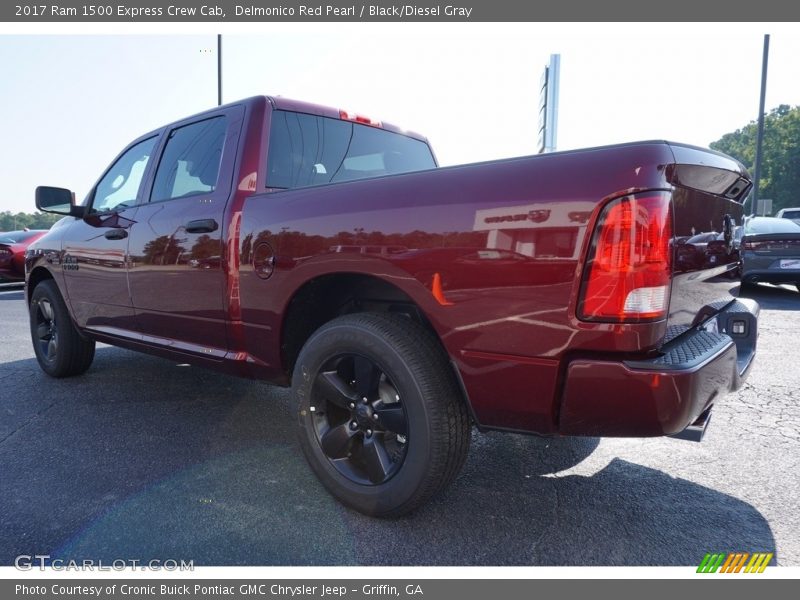 Delmonico Red Pearl / Black/Diesel Gray 2017 Ram 1500 Express Crew Cab