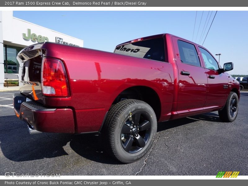 Delmonico Red Pearl / Black/Diesel Gray 2017 Ram 1500 Express Crew Cab