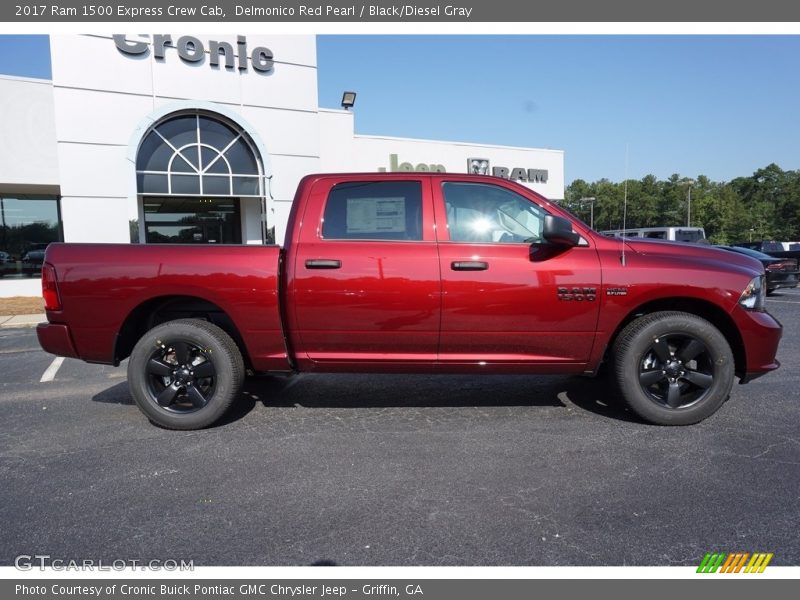 Delmonico Red Pearl / Black/Diesel Gray 2017 Ram 1500 Express Crew Cab