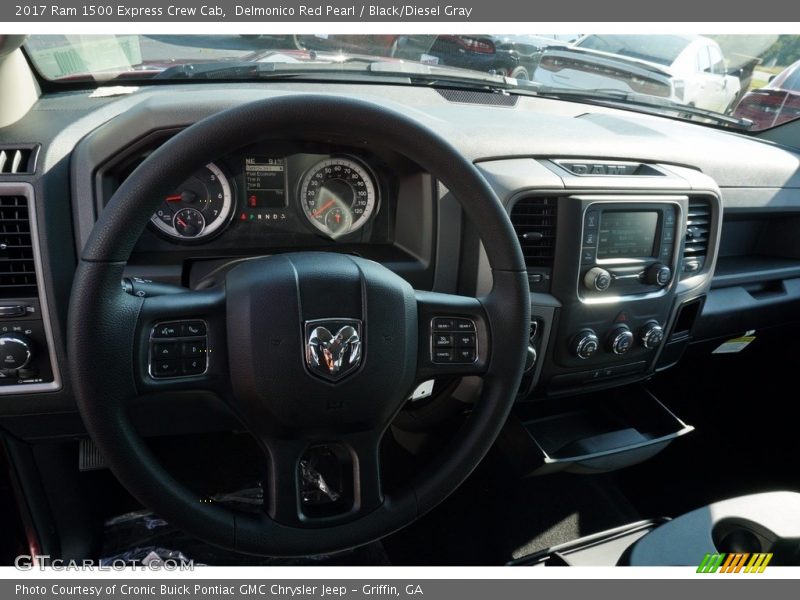 Delmonico Red Pearl / Black/Diesel Gray 2017 Ram 1500 Express Crew Cab