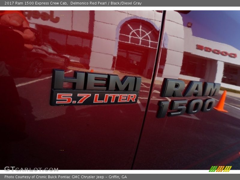 Delmonico Red Pearl / Black/Diesel Gray 2017 Ram 1500 Express Crew Cab