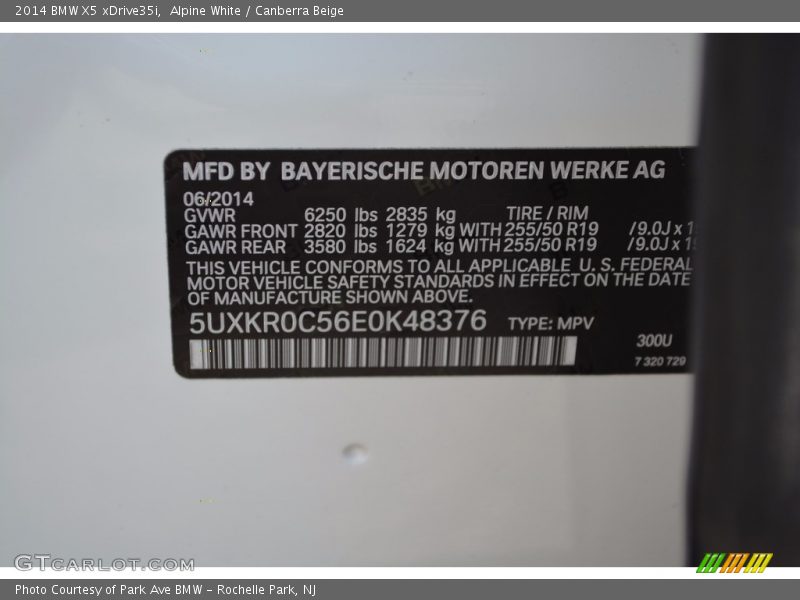 Alpine White / Canberra Beige 2014 BMW X5 xDrive35i