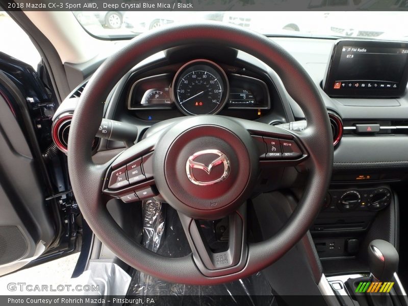 Deep Crystal Blue Mica / Black 2018 Mazda CX-3 Sport AWD
