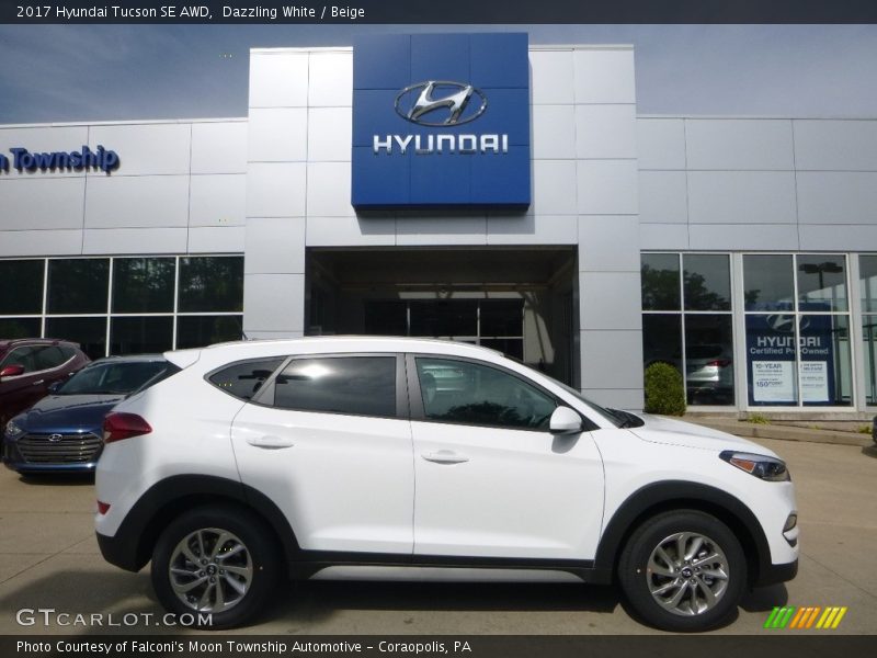 Dazzling White / Beige 2017 Hyundai Tucson SE AWD