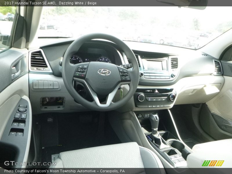 Dazzling White / Beige 2017 Hyundai Tucson SE AWD