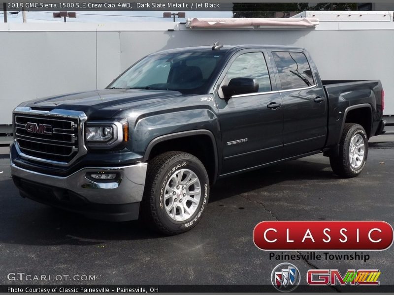 Dark Slate Metallic / Jet Black 2018 GMC Sierra 1500 SLE Crew Cab 4WD