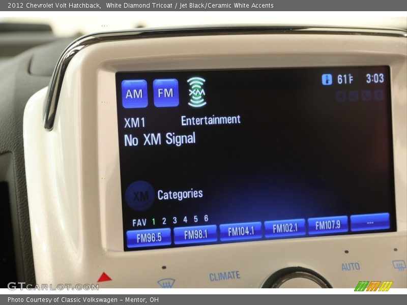 White Diamond Tricoat / Jet Black/Ceramic White Accents 2012 Chevrolet Volt Hatchback
