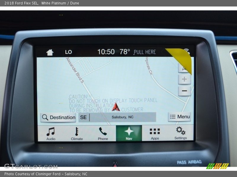 Navigation of 2018 Flex SEL