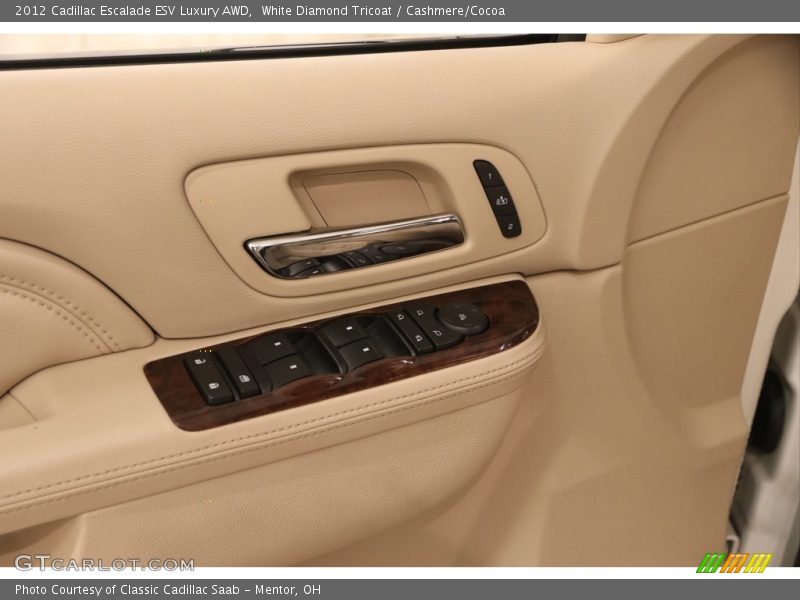 White Diamond Tricoat / Cashmere/Cocoa 2012 Cadillac Escalade ESV Luxury AWD