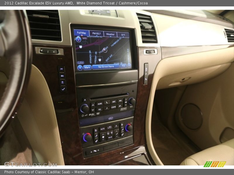 White Diamond Tricoat / Cashmere/Cocoa 2012 Cadillac Escalade ESV Luxury AWD