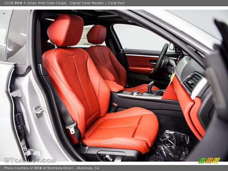 Glacier Silver Metallic / Coral Red 2018 BMW 4 Series 440i Gran Coupe