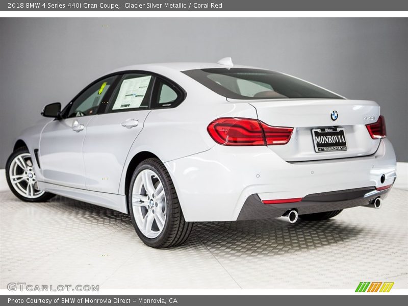 Glacier Silver Metallic / Coral Red 2018 BMW 4 Series 440i Gran Coupe