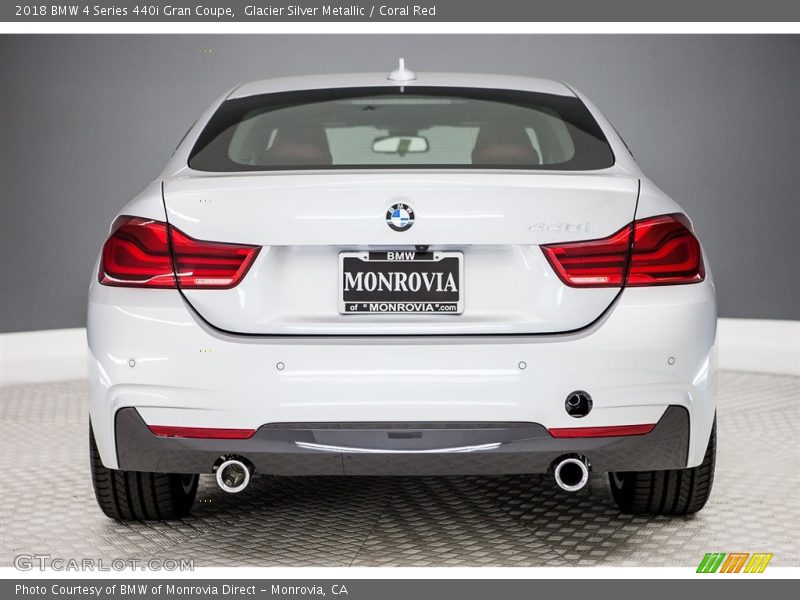 Glacier Silver Metallic / Coral Red 2018 BMW 4 Series 440i Gran Coupe