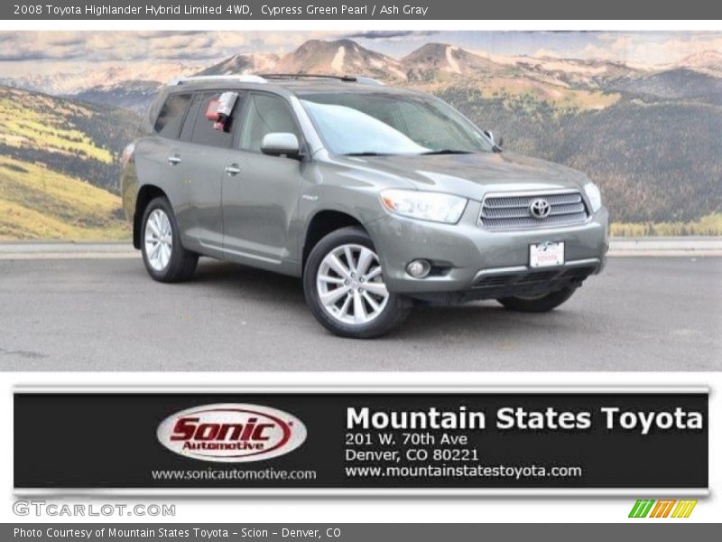 Cypress Green Pearl / Ash Gray 2008 Toyota Highlander Hybrid Limited 4WD