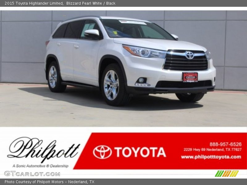 Blizzard Pearl White / Black 2015 Toyota Highlander Limited