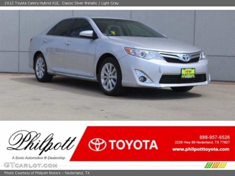 Classic Silver Metallic / Light Gray 2012 Toyota Camry Hybrid XLE