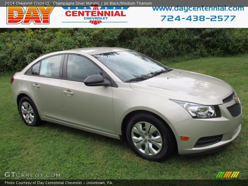 Champagne Silver Metallic / Jet Black/Medium Titanium 2014 Chevrolet Cruze LS