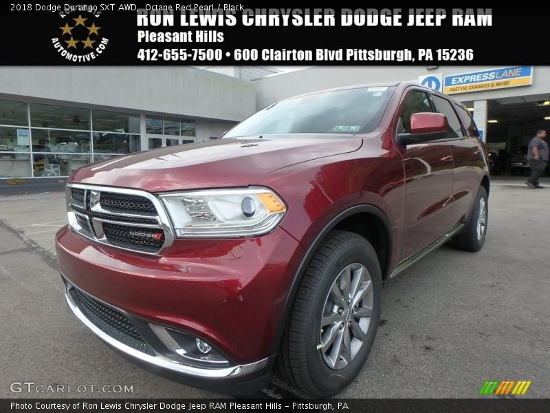 Octane Red Pearl / Black 2018 Dodge Durango SXT AWD