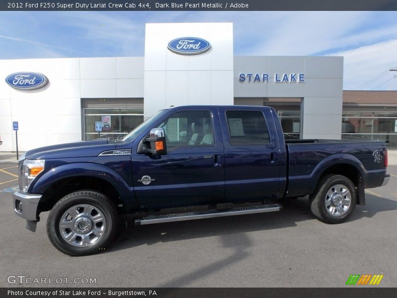 Dark Blue Pearl Metallic / Adobe 2012 Ford F250 Super Duty Lariat Crew Cab 4x4