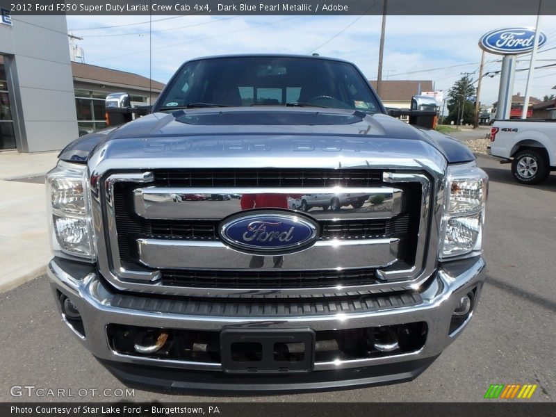 Dark Blue Pearl Metallic / Adobe 2012 Ford F250 Super Duty Lariat Crew Cab 4x4